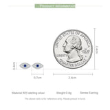925 Silver Devil Eye Stud Earrings Gem Ear Studs VSE165