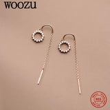 925 Silver Bohemian Circle Zircon Tassel Earrings