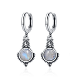 Natural Kyanite Hoop Earrings 925 Silver Gems Labradorite Jewelry