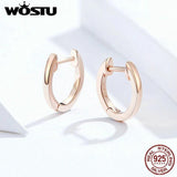 925 Sterling Silver Rose Hoop Earrings Wedding Jewelry