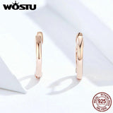 925 Sterling Silver Rose Hoop Earrings Wedding Jewelry