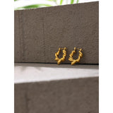 Stainless Steel Twist Hoop Earrings 18K Plated Jewelry Geometric Summer Gift
