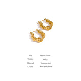 Stainless Steel Twist Hoop Earrings 18K Plated Jewelry Geometric Summer Gift