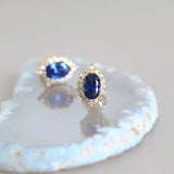 14k Plated 925 Sterling Silver Pave Crystal Zircon Stud Earrings For Women