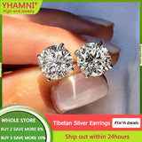 925 Silver Round Zirconia Stud Earrings 6mm 8mm