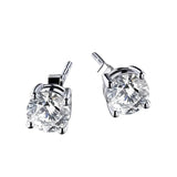 925 Silver Round Zirconia Stud Earrings 6mm 8mm