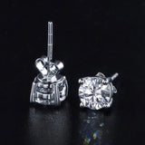 925 Silver Round Zirconia Stud Earrings 6mm 8mm