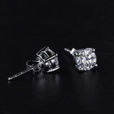 925 Silver Round Zirconia Stud Earrings 6mm 8mm