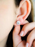 925 Silver Round Zirconia Stud Earrings 6mm 8mm