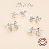 Sweet Cat Silver Stud Earrings 925 Sterling Silver CZ Anti-allergy Jewelry