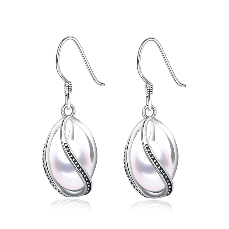 Cage Earrings 925 Sterling Silver Pearl Earrings Girls Birthday Gift