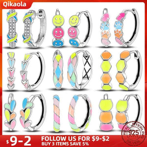 925 Silver Colorful Glowing Cat Earrings Women's Jewelry Gift