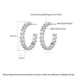 Bohemian CZ Hoop Earrings, Retro Silver Round Design for Women