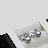 Pearl Stud Earrings 925 Silver Jewelry Bridal Gift Pink