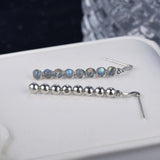 Labradorite Dangle Earrings 925 Silver Circle Jewelry for Women