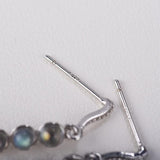 Labradorite Dangle Earrings 925 Silver Circle Jewelry for Women