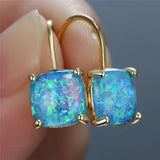 Fire Opal Earrings Silver Crystal Hoop Earrings For Women