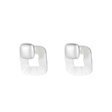 925 Silver Vintage Square Earrings Women Allergy-Free Party Jewelry Gift