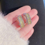 Yellow Cubic Zircon Dangle Earrings Heart Crystal Jewelry
