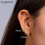925 Sterling Silver Small Hoop Earrings Crystal Minimalist Jewelry