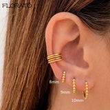 925 Sterling Silver Small Hoop Earrings Crystal Minimalist Jewelry