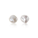Freshwater Pearl Baroque Shape Stud Earrings 925 Sterling Silver Jewelry