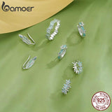 925 Silver Feather Stud Earrings, Mint Green Enamel, Hypoallergenic