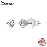 925 Silver Moissanite Stud Earrings Women Classic Engagement Wedding Gift
