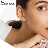 925 Silver Moissanite Stud Earrings Women Classic Engagement Wedding Gift
