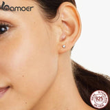 925 Silver Moissanite Stud Earrings Women Classic Engagement Wedding Gift