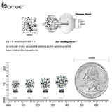 925 Silver Moissanite Stud Earrings Women Classic Engagement Wedding Gift