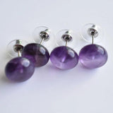 10pcs Natural Stone Stud Earrings Crystal Quartzs Silver Ear Jewlry for Women