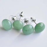 10pcs Natural Stone Stud Earrings Crystal Quartzs Silver Ear Jewlry for Women