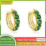 925 Silver Emerald Earrings Green Zircon Crystal Gift