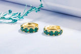 925 Silver Emerald Earrings Green Zircon Crystal Gift