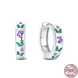 Ladybug Earrings Geometric Design 925 Silver