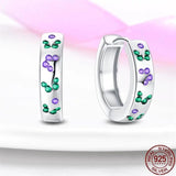 Ladybug Earrings Geometric Design 925 Silver