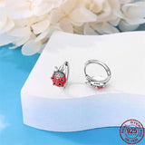 Ladybug Earrings Geometric Design 925 Silver