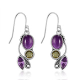 S925 Amethyst Drop Earrings for Women Wedding Engagement
