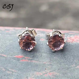 CSJ Zultanite Stud Earrings 925 Silver Fine Jewelry for Women Wedding Engagement