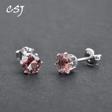 CSJ Zultanite Stud Earrings 925 Silver Fine Jewelry for Women Wedding Engagement