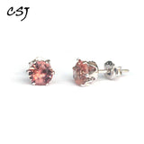 CSJ Zultanite Stud Earrings 925 Silver Fine Jewelry for Women Wedding Engagement
