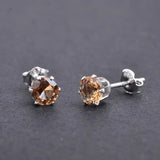CSJ Zultanite Stud Earrings 925 Silver Fine Jewelry for Women Wedding Engagement