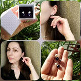 925 Silver Stud Earrings, White Freshwater Pearl Piercings