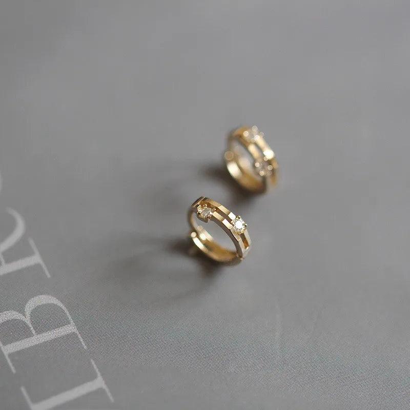 925 Silver Zircon Round Earrings Classic Goddess Jewelry Gift
