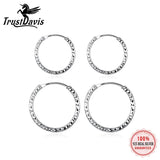 TrustDavis 925 Silver Hoop Earrings for Women Girls DS3606