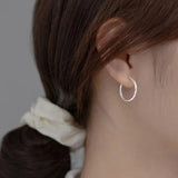 TrustDavis 925 Silver Hoop Earrings for Women Girls DS3606