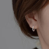 TrustDavis 925 Silver Hoop Earrings for Women Girls DS3606