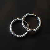 TrustDavis 925 Silver Hoop Earrings for Women Girls DS3606