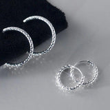 TrustDavis 925 Silver Hoop Earrings for Women Girls DS3606